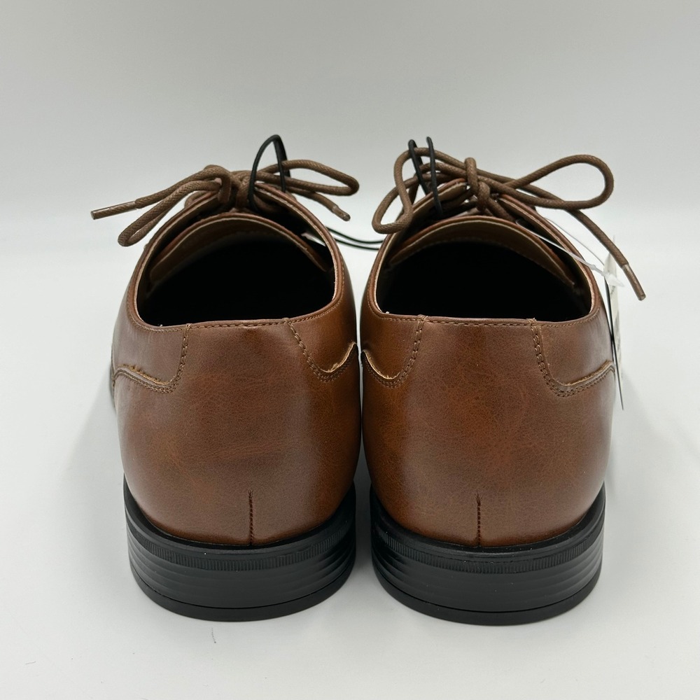 NIB J. Ferrar Brody Cognac Faux Leather Cap Toe Oxford Dress Shoes Mens Size 11 - Picture 4 of 12